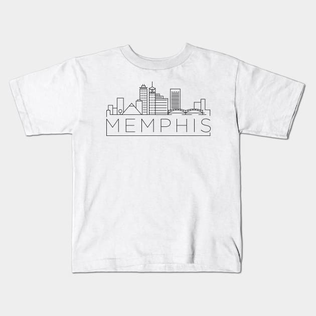 Memphis Minimal Skyline Kids T-Shirt by kursatunsal